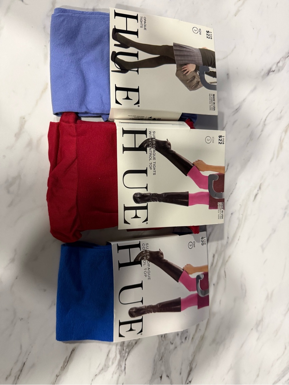 HUE Opaque Tights in Pink and Black